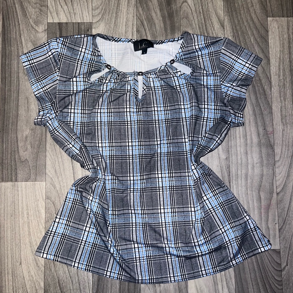 Blue & Black Blouse ✨